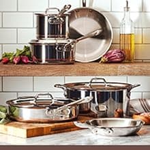 All-Clad Copper Core 5-Ply Stainless Steel Cookware Set 10 Piece Induction Oven Broiler Safe 600F Pots and Pans Silver