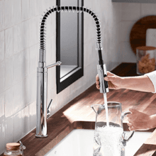 KOHLER 24982-BL Purist Commercial Style Pre-Rinse Kitchen Faucet with 3-Function Sprayhead, Kitchen Sink Faucet with Pull Down Sprayer, Matte Black