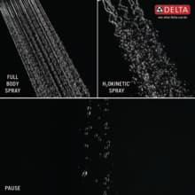 Delta Faucet 3-Spray H2Okinetic Shower Head, Matte Black 52684-BL
