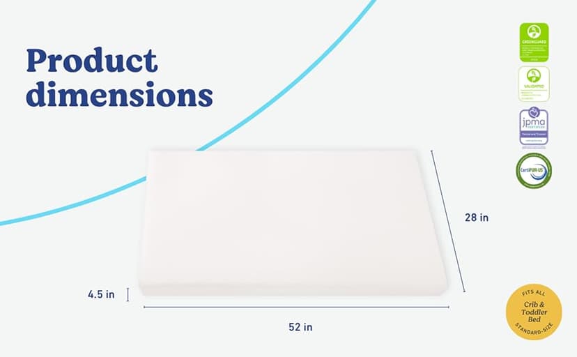 Graco Premium Crib & Toddler Mattress – GREENGUARD Gold Certified & CertiPUR-US Certified, Fits All Standard Crib & Toddler Beds, Waterproof Sleep Surface, Machine-Washable Outer Cover for Easy Care