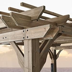 Backyard Discovery Somerville 14' x 10' Cedar Wood Pergola Kit with Trellis Roof, All-Season Durability, High-Wind Rating, PowerPort, Shade for Outdoor Patio, Deck, Garden, and Entertaining