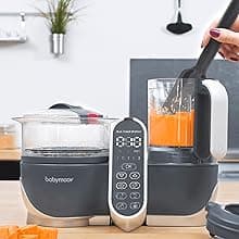 Babymoov Duo Meal Station Grey: Multi-Speed Baby Food Maker Steamer and Puree Blender, Baby Food Processor that warms & defrosts (Nutritionist Approved)