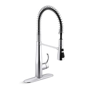 KOHLER 649-VS Simplice Pull-Down Bar Sink Faucet, Prep Sink Faucet, Kitchen Sink Faucet with Pull Down Sprayer, Vibrant Stainless