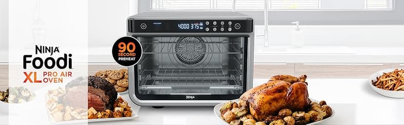 Ninja Air Fryer & Toaster Oven | Foodi Series, XL Pro Air Oven Kitchen Countertop Convection | 10-in-1 Functions | Fits a 5-lb Chicken & Sheet Pan of Vegetables | 1800 Watts | Stainless Steel | DT201