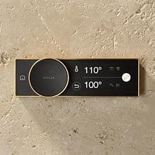 KOHLER Anthem + Digital Control Steamhead in Vibrant Brushed Moderne Brass, Large Dial for Temperature + Flow Rate Adjustment, Features System Warm-Up + Pause Option, Includes Optional Flow Restrictor