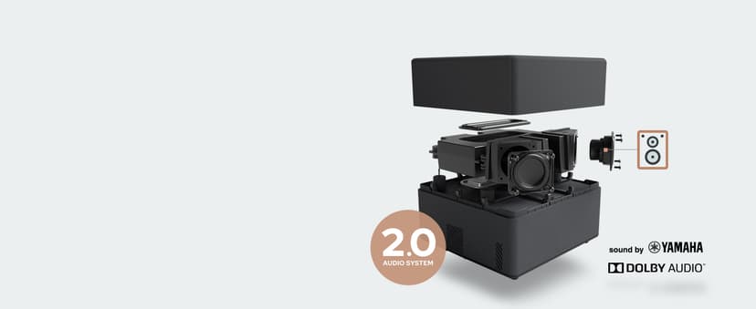 Epson EpiqVision Mini EF12 Smart Streaming Laser Projector, HDR, Android TV, Movies, Family Gaming, Portable, sound by Yamaha, 3LCD, Full HD 1080p, 1000 lumens Color & White Brightness Bluetooth Black