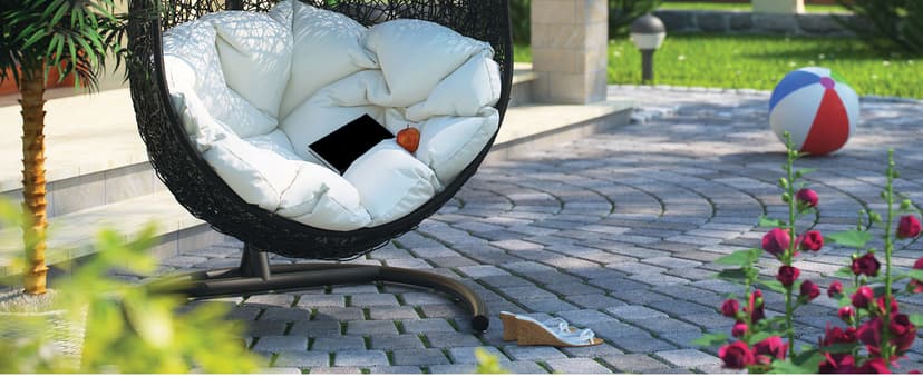 Modway EEI-739-GRY-SET Encase Wicker Rattan Outdoor Patio Porch Lounge Egg, Swing Chair with Stand, Gray