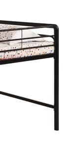 DHP Junior Twin Metal Loft Bed with Storage Steps, Multifunctional Space-Saving Solution - Silver with Gray Steps