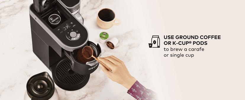 Keurig K-Duo Plus Single Serve & Carafe Coffee Maker, Multi-Position 60oz Removable Reservoir, Programmable Auto Brew Carafe, Black
