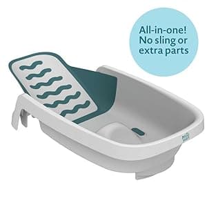 The First Years 4-in-1 Reclining Baby Bathtub - Adjustable Recline for Custom Comfort for Newborn to Toddler - All-in-1 Baby Bath Seat Adjusts as Baby Grows - Ages 0 to 24 Months