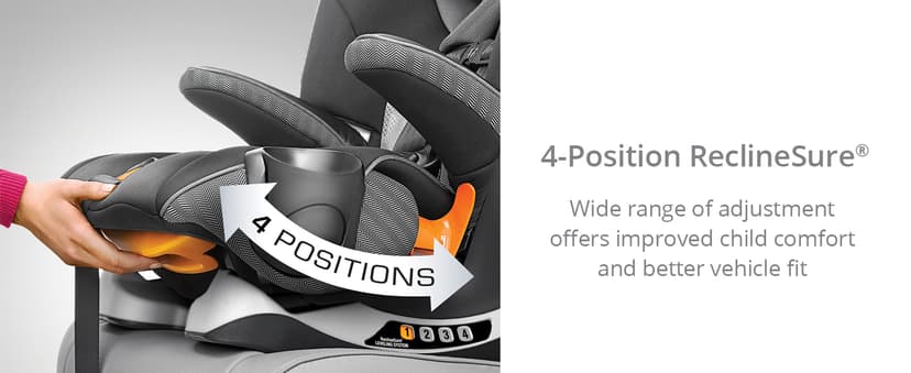 Chicco MyFit® Harness + Booster Car Seat, Forward-Facing 5-Point Harness Car Seat and High Back Booster Seat, for Children 25-100 lbs. | Fathom/Grey/Blue