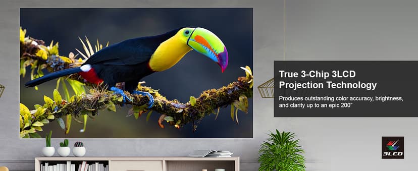 Epson Home Cinema 880 3-chip 3LCD 1080p Projector, 3300 lumens Color and White Brightness, Streaming and Home Theater, Built-in Speaker, Auto Picture Skew, 16,000:1 Contrast, HDMI 2.0, White