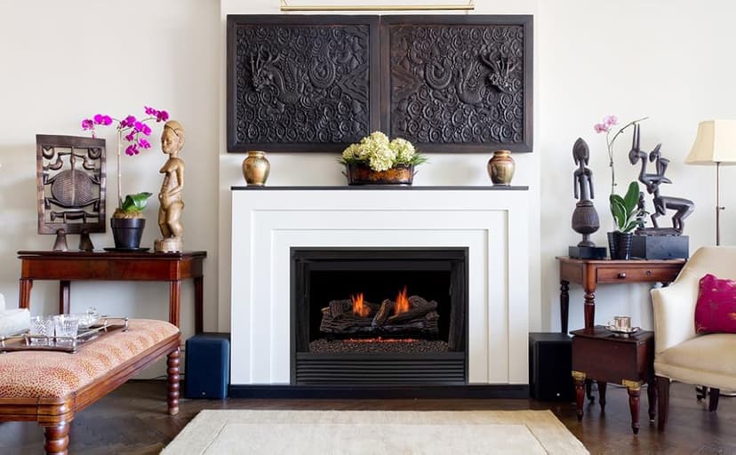 Duluth Forge DLS-24T-2 Dual Fuel Ventless Fireplace Logs Set with Thermostat, Use with Natural Gas or Liquid Propane, 33000 BTU, Heats up to 1100 Sq. Ft, Stacked Red Oak, 24 Inches