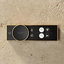 KOHLER Anthem + Digital Control Steamhead in Vibrant Brushed Moderne Brass, Large Dial for Temperature + Flow Rate Adjustment, Features System Warm-Up + Pause Option, Includes Optional Flow Restrictor