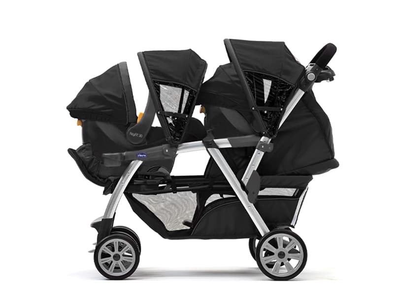 Chicco Cortina Together Double Stroller - Minerale | Black/Silver