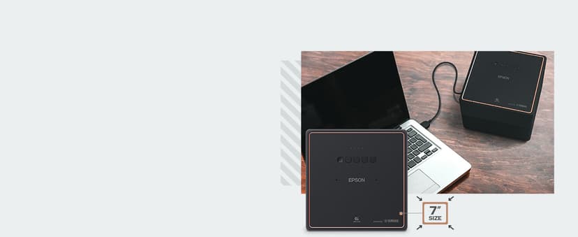 Epson EpiqVision Mini EF12 Smart Streaming Laser Projector, HDR, Android TV, Movies, Family Gaming, Portable, sound by Yamaha, 3LCD, Full HD 1080p, 1000 lumens Color & White Brightness Bluetooth Black