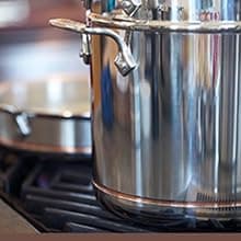 All-Clad Copper Core 5-Ply Stainless Steel Cookware Set 10 Piece Induction Oven Broiler Safe 600F Pots and Pans Silver