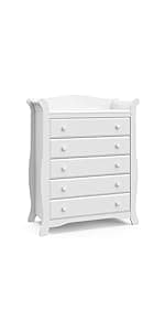 Storkcraft Portofino 5-in-1 Convertible Crib and Changer (Espresso) – Crib and Changing -Table Combo with 3 Drawers, Includes Baby Changing Pad, Converts to Full-Size Bed