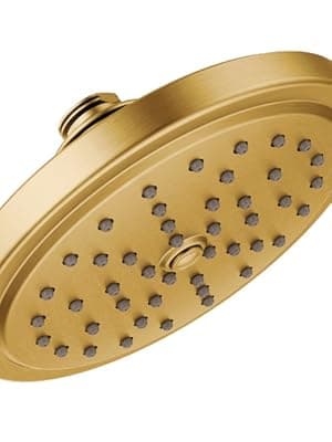 Moen S176BG Collection 7-Inch Single Function Shower Head with Immersion Rainshower Technology, Brushed Gold
