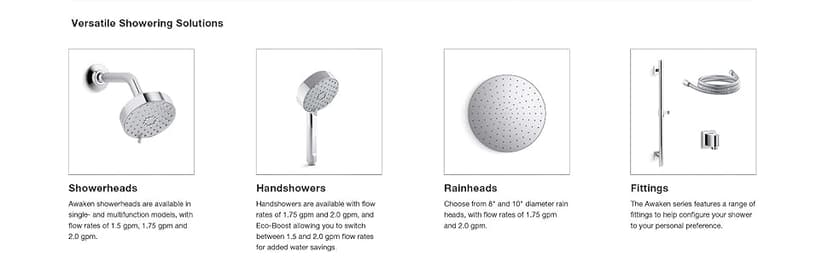 KOHLER Awaken Rainhead Showerhead 10 inches