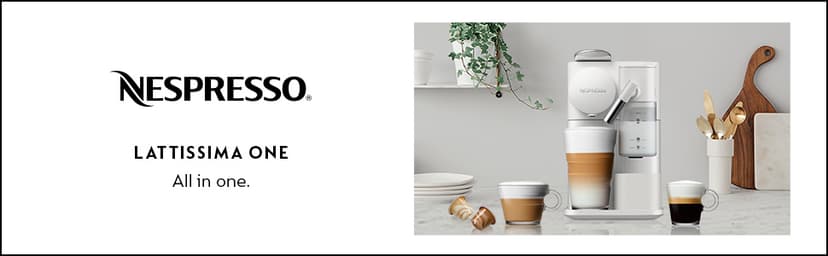 Nespresso Lattissima One Original Espresso Machine with Milk Frother by De'Longhi, Silky White