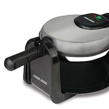 BLACK+DECKER Flip Waffle Maker, WM1404S, 7" Round Belgian Waffles, Ready Light Indicator