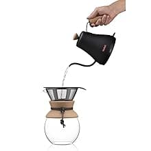 Bodum 27oz Bistro Gooseneck Electric Water Kettle, Pour Over Coffee & Tea, Stainless Steel, Matte Black
