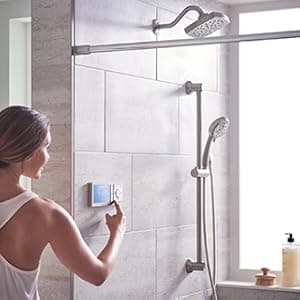 Moen Matte Black Smart Shower 4-Outlet Digital Shower Controller for Thermostatic Shower Valve, TS3304BL