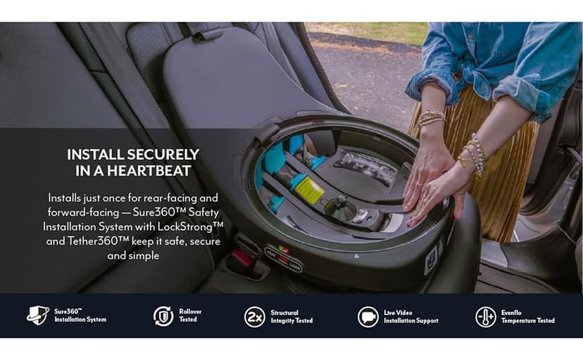 Evenflo Gold Revolve360 Extend All-in-One Rotational Car Seat with SensorSafe (Moonstone Gray)