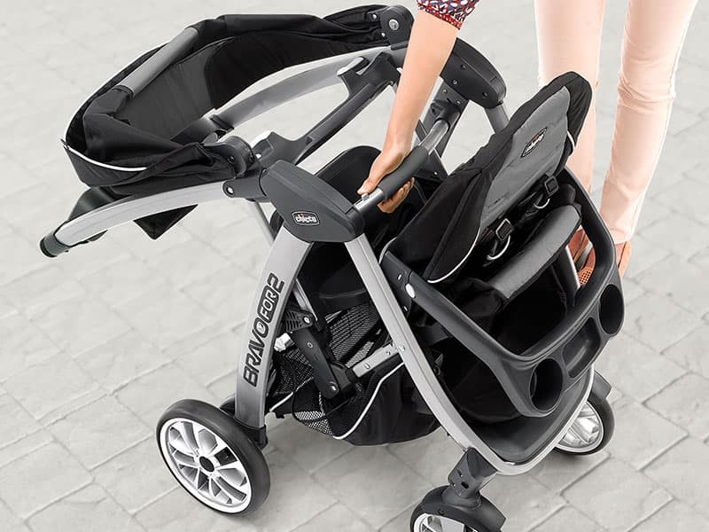 Chicco BravoFor2 Standing/Sitting Double Stroller - Iron | Black/Grey