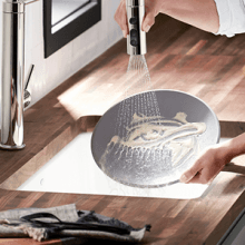 KOHLER 24982-BL Purist Commercial Style Pre-Rinse Kitchen Faucet with 3-Function Sprayhead, Kitchen Sink Faucet with Pull Down Sprayer, Matte Black