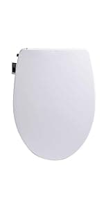 Bio Bidet Slim One Smart Toilet Seat in Round White with Stainless Steel Self-Cleaning Nozzle, Nightlight, Turbo Wash, Oscillating and Fusion Warm Water Technology