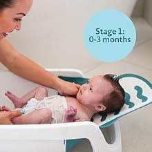 The First Years 4-in-1 Reclining Baby Bathtub - Adjustable Recline for Custom Comfort for Newborn to Toddler - All-in-1 Baby Bath Seat Adjusts as Baby Grows - Ages 0 to 24 Months