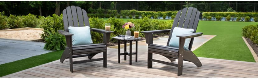 POLYWOOD Nautical Curveback Adirondack Chair, Heavy Duty HDPE Outdoor Patio Furniture, Fire Pit Chair for Deck, Lawn, Garden, Made in USA