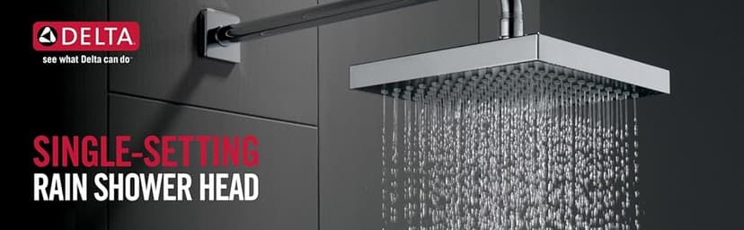 Delta Faucet Single-Spray Touch-Clean Rain Shower Head, Chrome 57740