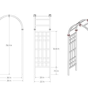 Athens 39"W x 81"H Vinyl Arbor