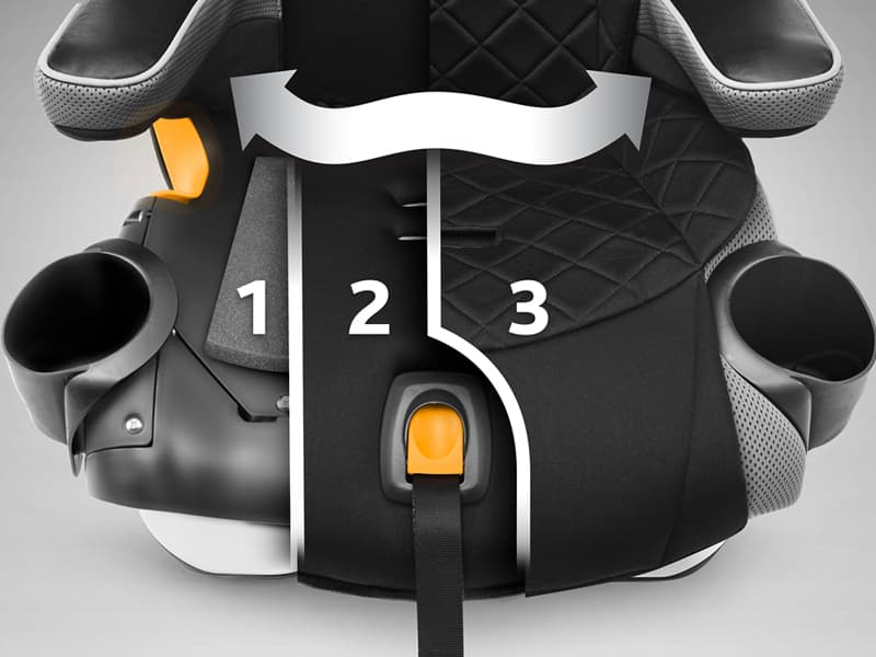 Chicco MyFit® Harness + Booster Car Seat, Forward-Facing 5-Point Harness Car Seat and High Back Booster Seat, for Children 25-100 lbs. | Fathom/Grey/Blue