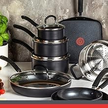 T-fal Ultimate Hard Anodized Nonstick Wok 14 Inch, Oven Broiler Safe 350F, Non Stick Stir-Fry Pan, Cookware, Pots and Pans, Kitchen, Versatile Deep Frying, Sauté, Braise, Stew, Dishwasher Safe, Black