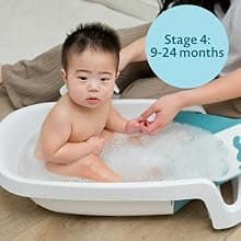 The First Years 4-in-1 Reclining Baby Bathtub - Adjustable Recline for Custom Comfort for Newborn to Toddler - All-in-1 Baby Bath Seat Adjusts as Baby Grows - Ages 0 to 24 Months