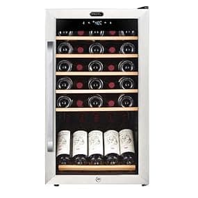 Whynter FWC-341TS 34 Bottle Freestanding Stainless Steel Wine Refrigerator with Display Shelf and Digital Control, Gray