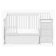 Storkcraft Portofino 5-in-1 Convertible Crib and Changer (Espresso) – Crib and Changing -Table Combo with 3 Drawers, Includes Baby Changing Pad, Converts to Full-Size Bed