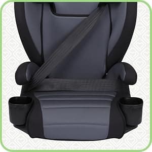 Safety 1st Grow and Go 2-in-1 Booster Car Seat with ComfortWings, Converts High-Back to Backless, 19" Wide, Fits 3 Across, Lightweight, Foldable, Easy-Clean, Cup Holders, 40-100 lbs, Black Sand