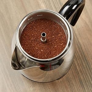 Farberware 12 Cup Electric Coffee Percolator, Coffee Maker with Stainless Steel Basket, Automatic Keep Warm, No-Drip Spout