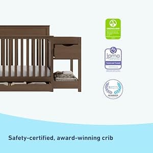 Graco Shiloh 5-in-1 Convertible Crib & Changer with Drawer (Black) – GREENGUARD Gold Certified Baby Crib Crafted from Wood, Converts to Toddler Bed, Daybed, and Full-Size Bed