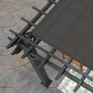 Backyard Discovery Stratford 14' x 12' Traditional Galvanized Steel Pergola Kit with Shade Sail Canopy, Powder-Coated Finish, All-Season Durability, High-Wind Rating for Outdoor Patio, Deck, Garden