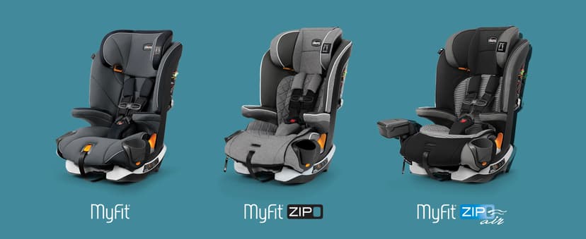 Chicco MyFit® Harness + Booster Car Seat, Forward-Facing 5-Point Harness Car Seat and High Back Booster Seat, for Children 25-100 lbs. | Fathom/Grey/Blue