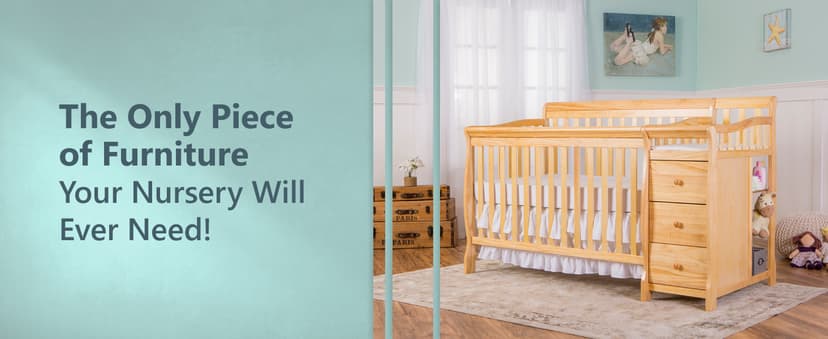 Dream On Me 5 in 1 Brody Convertible Crib With Changing Table, Converts From Crib to Toddler Bed, Day Bed and Kids Sofa and Full Size Bed, JPMA Certified Baby Crib