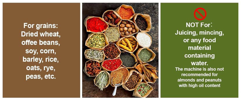 FoundGo Electric Grain Mill 10.6oz/300g Commercial Grain Grinder Stainless Steel Powder Grinding Machine 25,000rpm Pulverizer for Spice/Coffee/Flour/Pepper/Herb Superfine (300g, Standing)