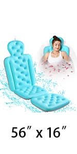 Full Body Bath Pillow for Bathtub, Thick Bathtub Cushion with Laundry Bag, Luxury Tub Pillow for Bath for Headrest Neck and Back Support White 51" x 16"