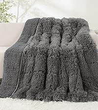 Uttermara Faux Fur Weighted Blanket Twin Size 15 Pounds, 48" x 72" Sherpa Heavy Blanket Throw for Couch Sofa Bed, Super Soft Plush Fleece & Warm Cozy Sherpa Reverse, Great for Calming and Relax, Gray